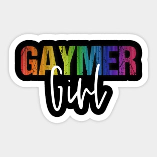 Rainbow Lesbian Pride Gaymer Girl Gay Gamer Girl Sticker